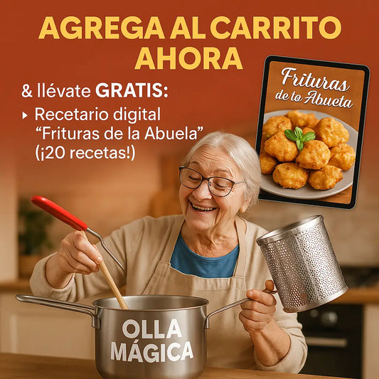 La Olla Mágica ¡Fríe, filtra y ahorra como por arte de magia! - Olla Freidora Premium + Recetario GRATIS